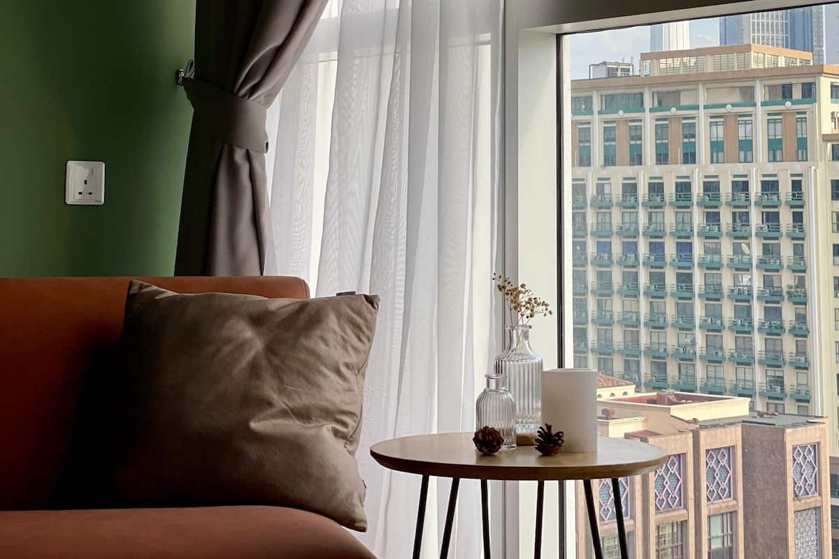 1 bedroom, blackout curtains, iron/ironing board, free WiFi