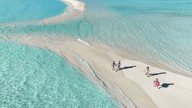 An aerial view of a beach with clear turquoise waters and a sandy shoreline. - Madi Grand Maldives  (Fulidhoo)