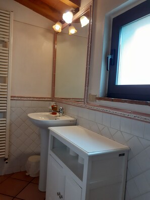 Shower, eco-friendly toiletries, hair dryer, bidet - Aurora, 3 bedroom house with air conditioning, wifi,  garden and shared pool (Vinci)