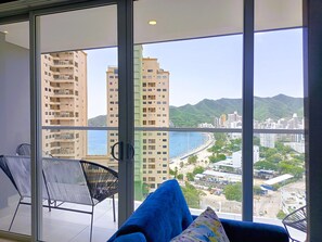 Panoramic Apartment | Balcony view - Apartasuites Ambar Roca - Rodadero (Santa Marta)