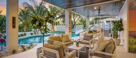 Outdoor pool, a heated pool