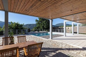 Outdoor dining - Villa Nikos | private pool - country views - BBQ (Corfu)