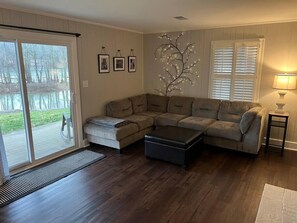 TV, offices - Belmont NC Riverfront 2-Bedroom Garden Suite (Charlotte)