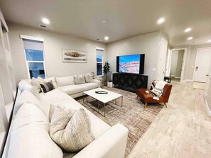 Smart TV, foosball, offices, computer monitors