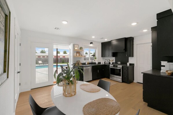 Microwave, oven, stovetop, dishwasher