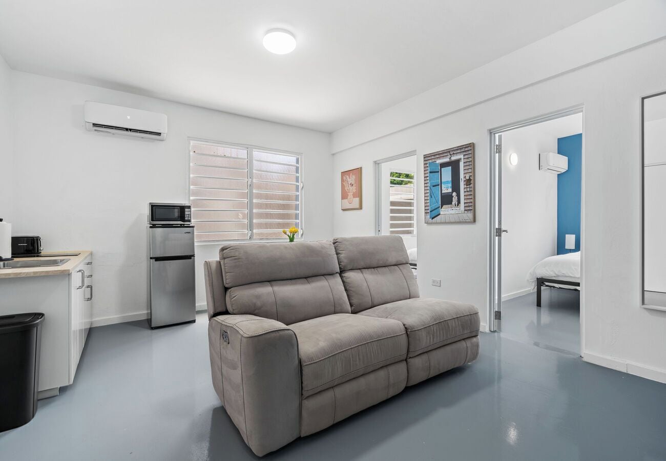 Apartment (2 Bedrooms) | Living area | 50-inch Smart TV with digital channels, books, stereo