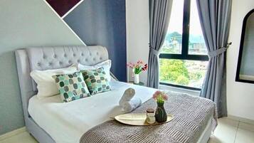 Blackout drapes, iron/ironing board, free WiFi