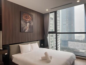 Appartement Affaires, 1 chambre | Literie de qualité supérieure, couette en duvet d'oie, bureau