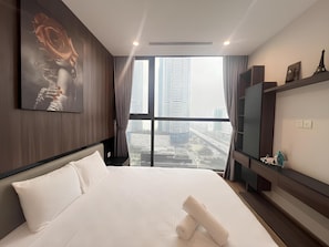 Appartement Affaires, 1 chambre | Literie de qualité supérieure, couette en duvet d'oie, bureau