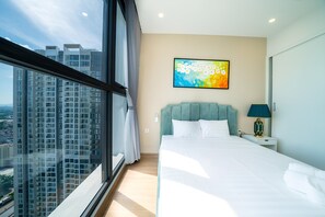 Apartamento de lujo, 2 habitaciones | 1 dormitorio, ropa de cama de alta calidad, edredones de plumas