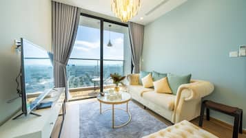 Luxury-Apartment, 2 Schlafzimmer | Wohnbereich