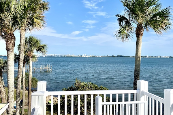 Roof top deck with an expansive view of the Indian River Intercoastal.