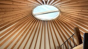Interior - Scenic forest yurt w/ hot tub & river access (Wardensville)