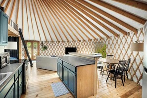 Interior - Modern Yurt w River Access, Hot Tub, WiFi & Grill (Wardensville)