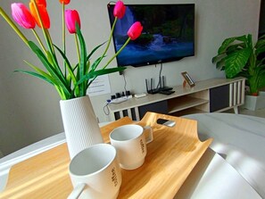 Family Apartment, City View | Living area | LCD TV - The Horizon Ipoh Stay by Grab A Stay (Ipoh)