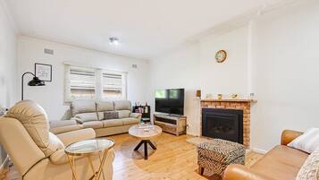 TV, fireplace, offices