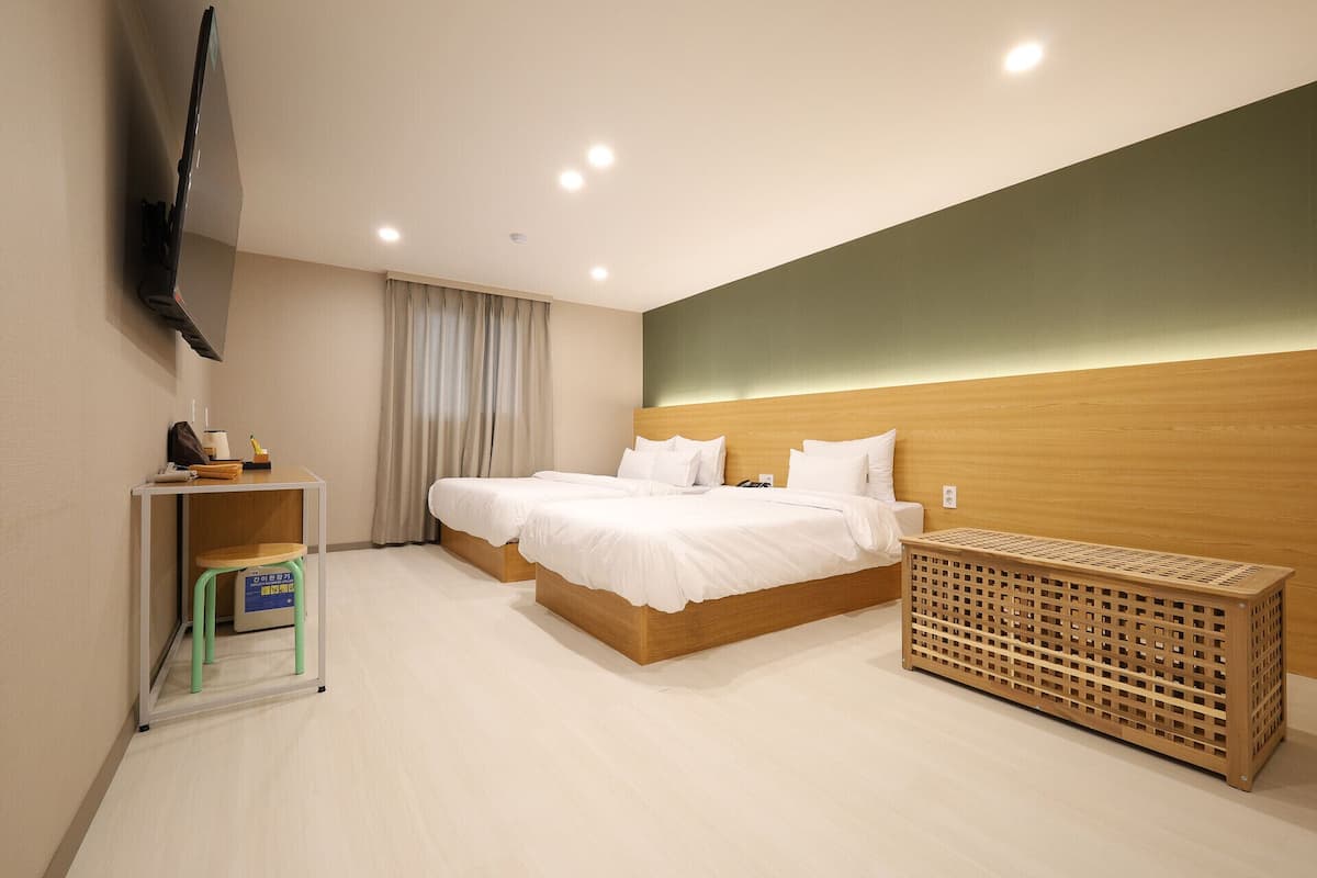 1 habitación, ropa de cama hipoalergénica y escritorio