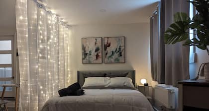 Urban Escape: Charming basement studio in Cote-des-Neiges with parking.