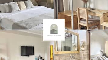 Habitación Deluxe con 1 cama doble o 2 individuales | Baño | Ducha, secador de pelo, zapatillas y toallas