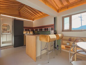 Dining - Mountain View 3 Bedroom Traditional Hanok with Bathtub in Bukchon (Seoul)