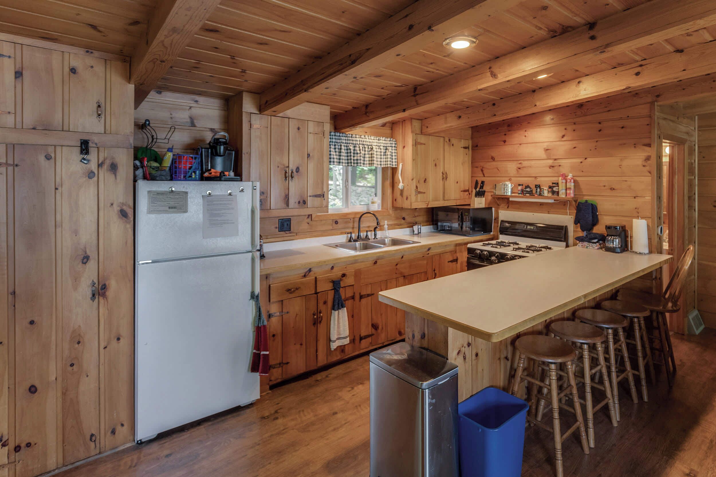 Jääkaappi, mikroaaltouuni, uuni, liesi