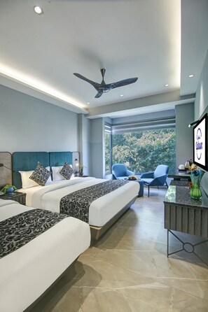 Studio dành cho gia đình, nhiều giường, quang cảnh thành phố | 1 phòng ngủ, bộ đồ giường cao cấp