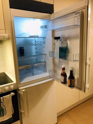 Fridge, oven, stovetop, coffee/tea maker