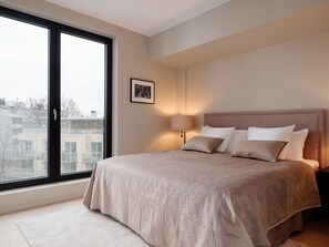 Exclusive-Apartment | 2 Schlafzimmer, Verdunkelungsvorhänge, schallisolierte Zimmer