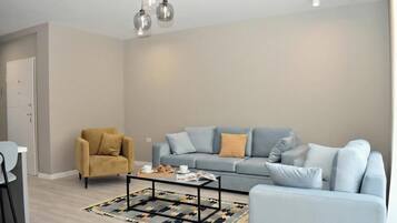 21-inch flat-screen TV with cable channels