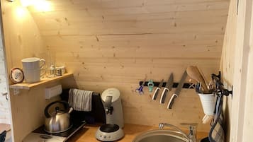 Fridge, cookware/dishes/utensils, eco-friendly cleaning products