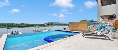 Outdoor pool, a heated pool