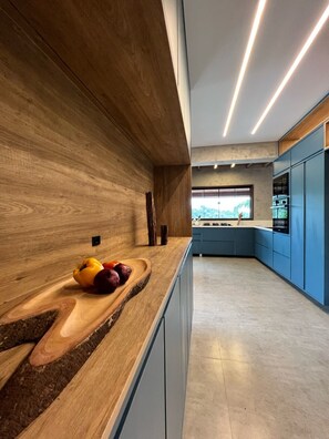 Casa com piscina e praia privativa | Cocina privada | Horno, placa de cocina, licuadora y plancha