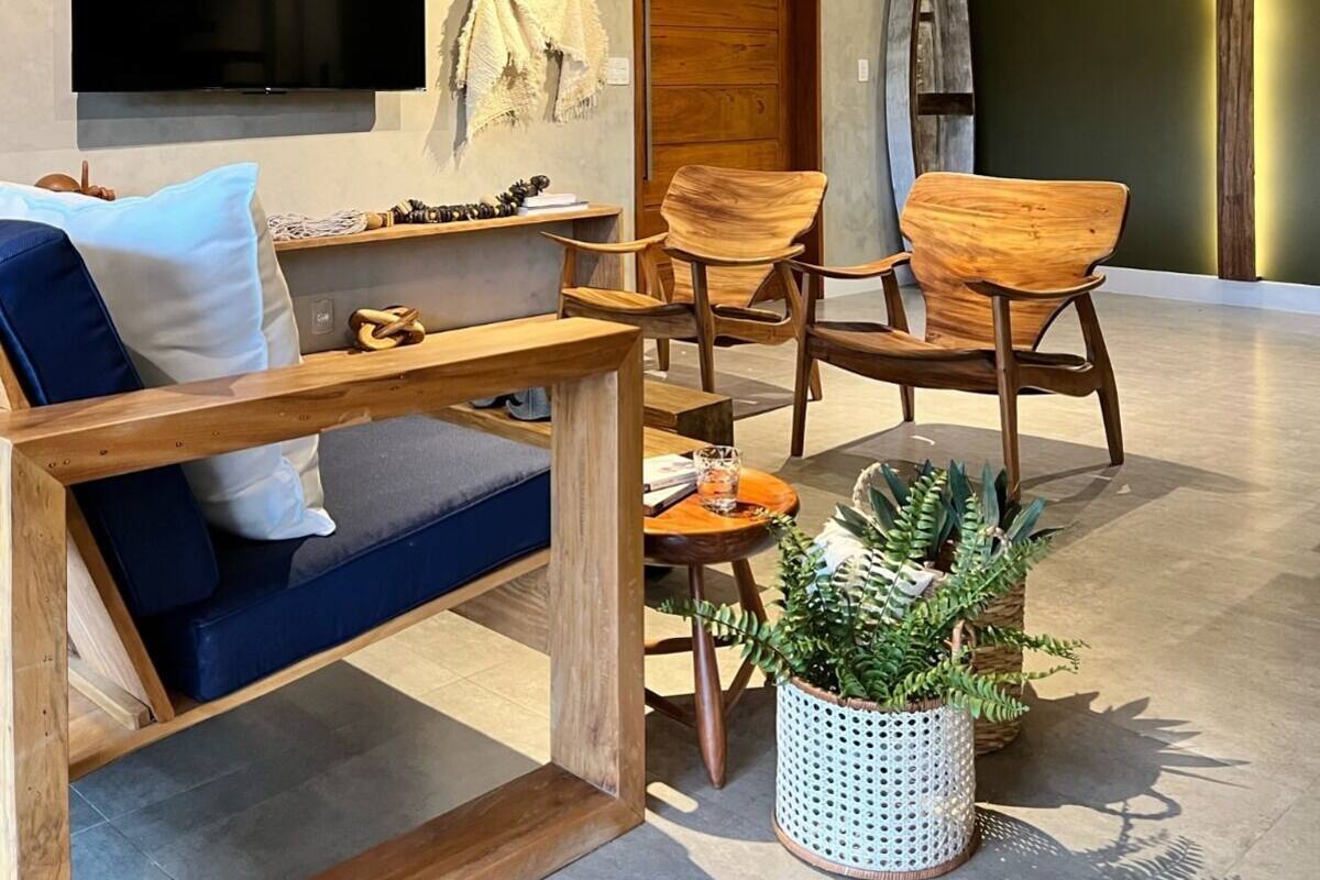 Casa com piscina e praia privativa | Living room