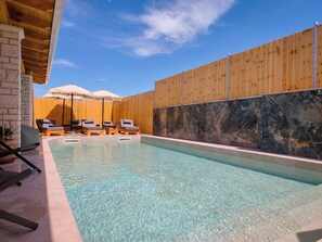 Outdoor pool, a heated pool - Charming Family Villa with Private Pool in Albania (Ksamil)