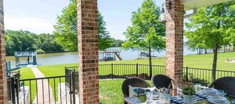 Pelican Estates Lake house at Cedar Creek Lake on wide cove in gated community.