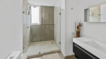 Departamento de diseñador, 3 habitaciones | Baño | Secadora de cabello y toallas