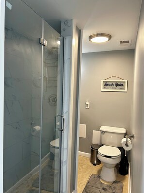 シャワー、ヘアドライヤー、石鹸、トイレットペーパー