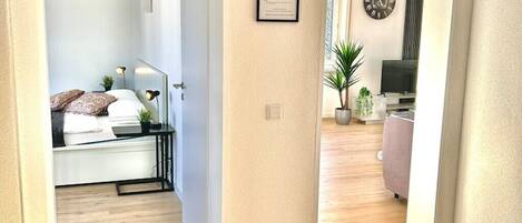 2 bedrooms, travel crib, WiFi, bed sheets