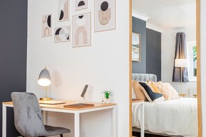 2 bedrooms, iron/ironing board, travel crib, WiFi