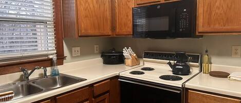 Microwave, oven, stovetop, dishwasher