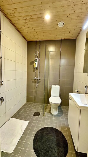 Serviettes fournies, savon, papier toilette