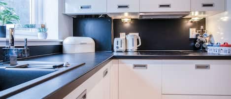 Microwave, oven, stovetop, dishwasher