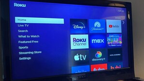 A Roku TV interface with various streaming options.