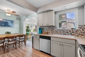 Fridge, microwave, oven, stovetop - Coastal Oasis on Anastasia Island with Heated Pool and Hot Tub (St. Augustine)