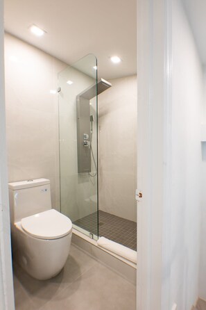 Dusche, Haartrockner, Handtücher