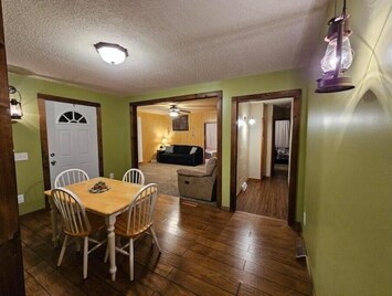 Dining room is open to family room. Nice open space.