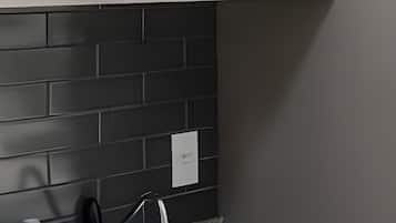 Apartment | Private kitchen | Espresso maker, full-size fridge, microwave, stovetop