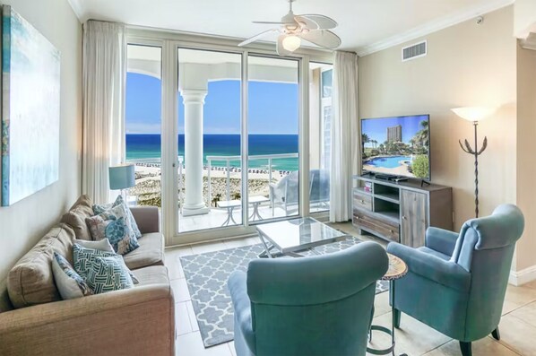 Apartment, Multiple Beds (Portofino Island Resort 1- 809) | Living area | TV - Portofino Island Resort 1- 809 (Pensacola Beach)