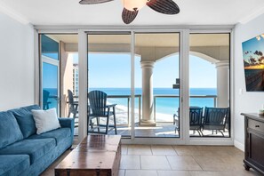 Condo, Multiple Beds (Portofino Island Resort 5-1708) | Living area | TV - Portofino Island Resort 5-1708 (Pensacola Beach)