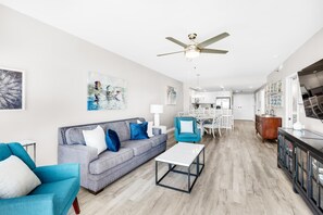Condo, Multiple Beds (Emerald Isle unit 206) | Living area - Emerald Isle Unit 206 (Pensacola Beach)